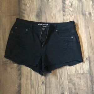 High waisted black AE shorts